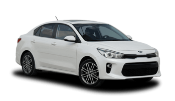 White Kia Rio as a company car