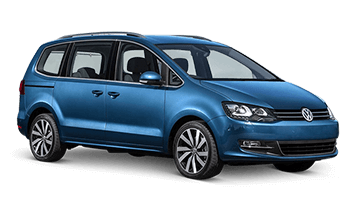 blauer VW Sharan Firmenwagen