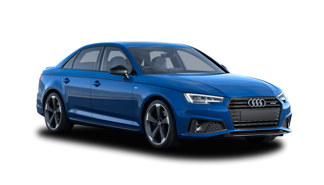 ein blauer A4 von Audi als Firmenwagen
