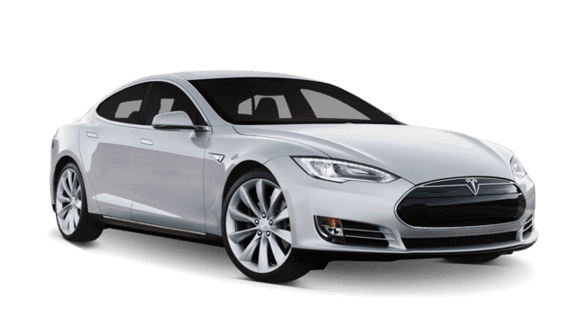 wit Tesla Model S bedrijfswagen