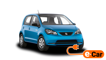 blauwe Seat Mii elektrische bedrijfsauto